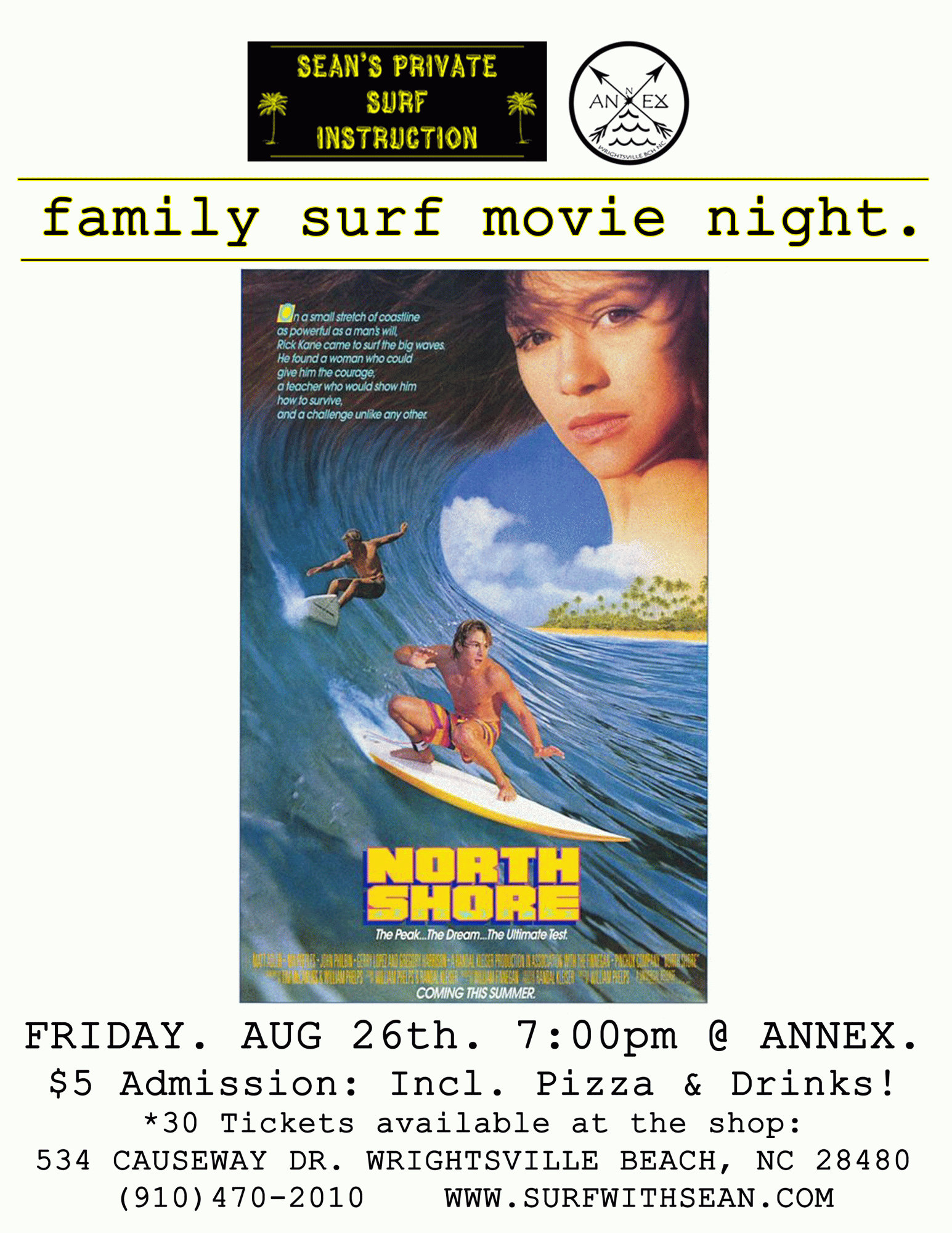 Family Surf Movie Night flyer
